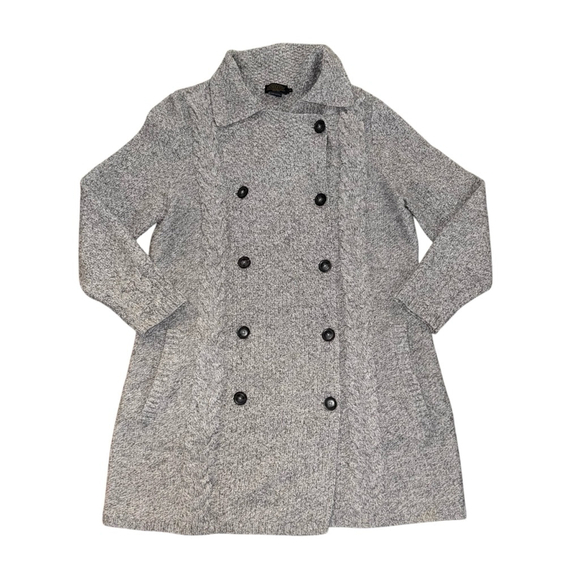 Women's Pendleton Gray Wool Double Breasted cardigan sweater Size 1X Fall Cozy - Picture 5 of 9